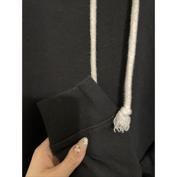 Wild Fable Black Cropped Hoodie Size XXL Drawstring Pullover Casual Sweatshirt - Picture 4 of 8
